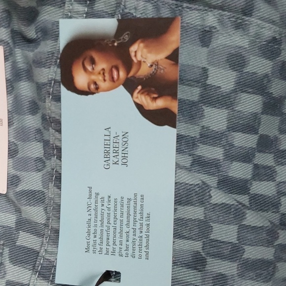 Women's Straight Leg Checkered Denim Pant | Future Collective | 2 - Picture 12 of 13